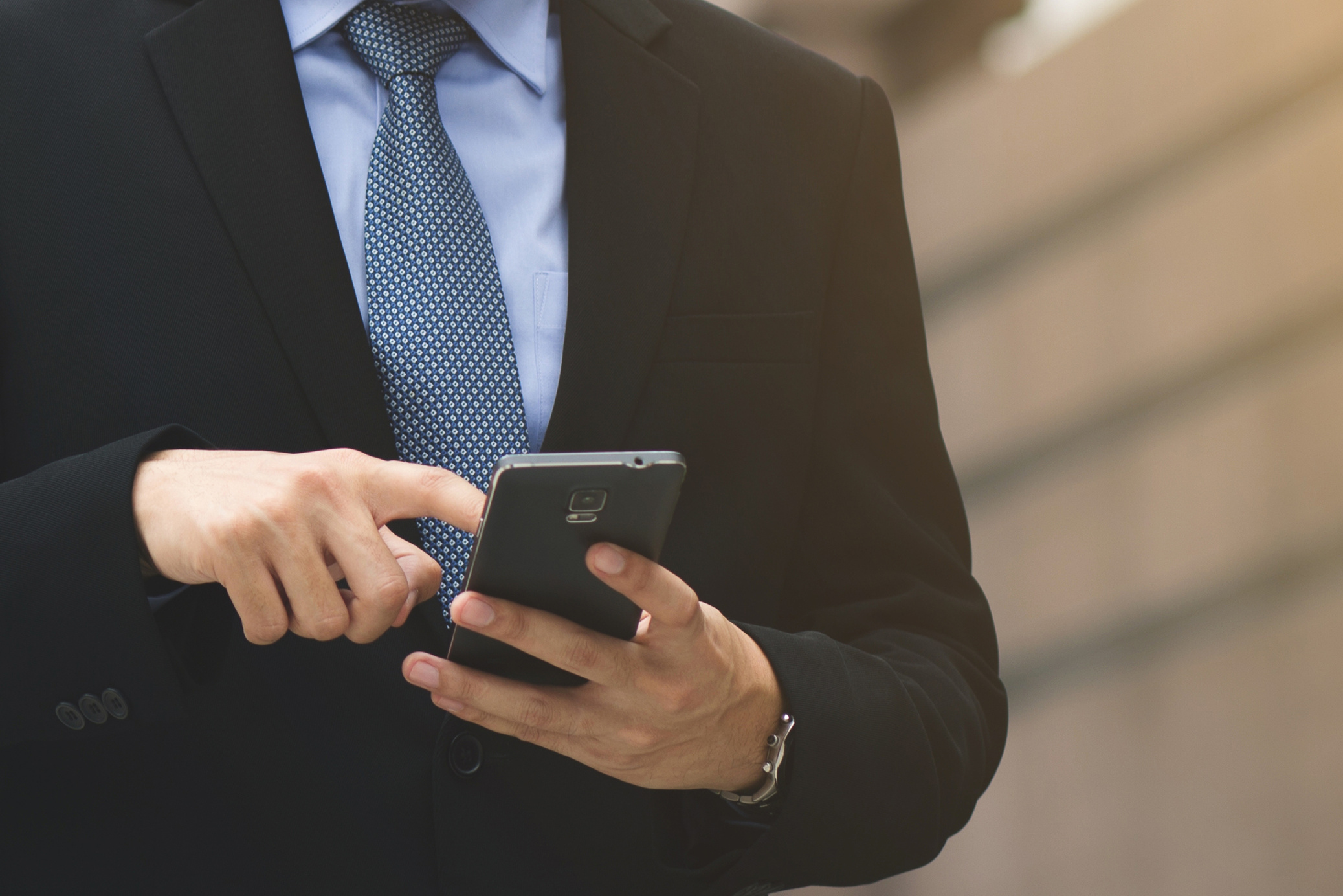 Businessman Using Smartphone